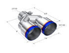 MBRP Exhaust Tip 2.5-Inch Inlet 3.5-Inch Outlet 9.5-Inch Length Single Wall Burnt End T304 Stainless Steel Universal Fit Left 9 Right 9.5