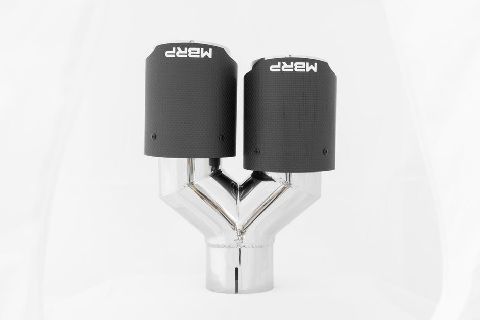 MBRP Exhaust Tip 2.5-Inch Inlet 3.5-Inch Outlet 9.45-Inch Length Dual Wall Carbon Fiber Universal Fit Left 9 Right 9.5
