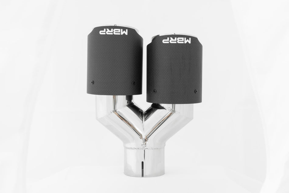 MBRP Exhaust Tip 2.5-Inch Inlet 3.5-Inch Outlet 9.45-Inch Length Dual Wall Carbon Fiber Universal Fit Left 9 Right 9.5