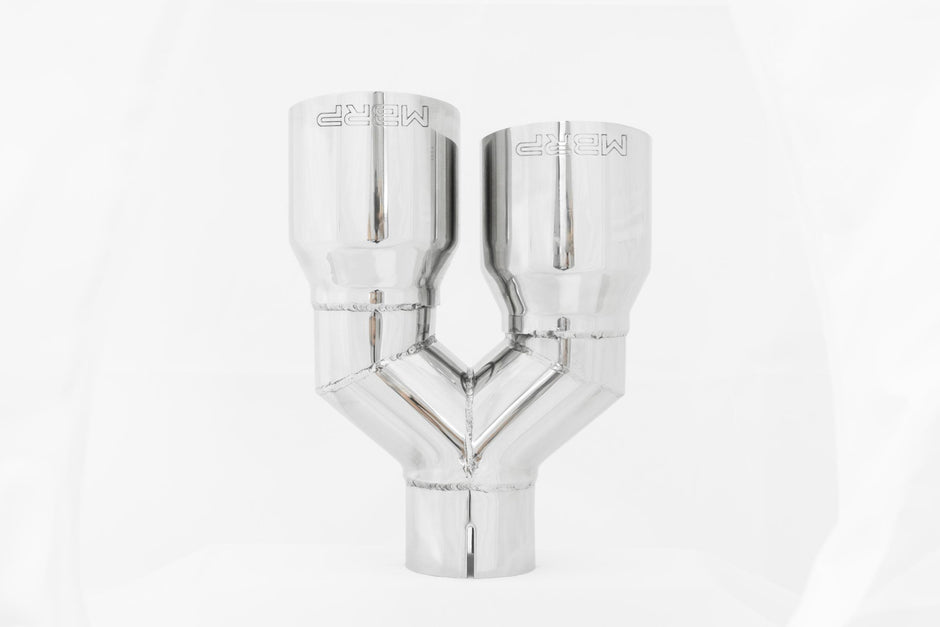 MBRP Exhaust Tip 2.5-Inch Inlet 3.5-Inch Outlet 9.5-Inch Length Dual Wall T304 Stainless Steel Universal Fit
