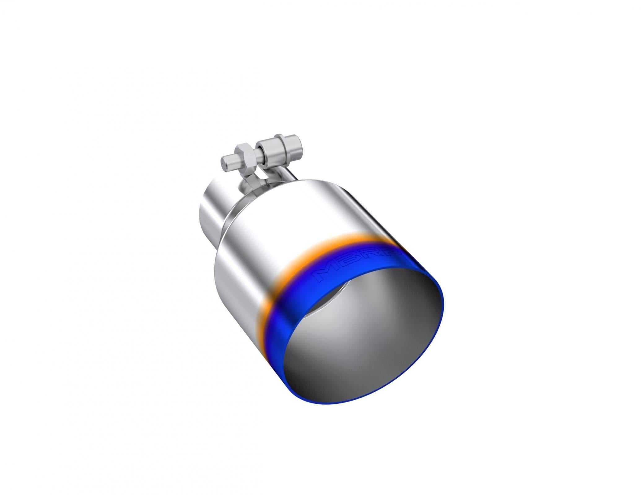 MBRP Exhaust Tip 2.5-Inch Inlet 4-Inch Outlet 6.5-Inch Length Single Wall Angle Cut Burnt End T304 Stainless Steel Universal Fit
