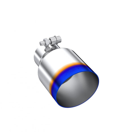 MBRP Exhaust Tip 2.5-Inch Inlet 4-Inch Outlet 6.5-Inch Length Single Wall Angle Cut Burnt End T304 Stainless Steel Universal Fit