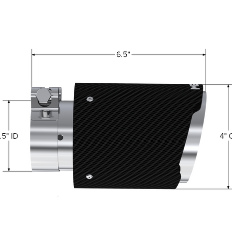 MBRP Exhaust Tip 2.5-Inch Inlet 4-Inch Outlet 6.5-Inch Length Dual Wall Angle Cut Carbon Fiber Universal Fit