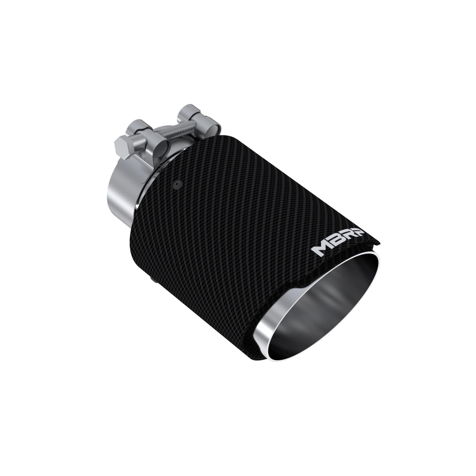 MBRP Exhaust Tip 2.5-Inch Inlet 4-Inch Outlet 6.5-Inch Length Dual Wall Angle Cut Carbon Fiber Universal Fit