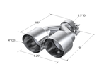 MBRP Exhaust Tip 2.5-Inch Inlet 4-Inch Outlet 9.55-Inch Length Single Wall T304 Stainless Steel Universal Fit Left 9.5 Right 9