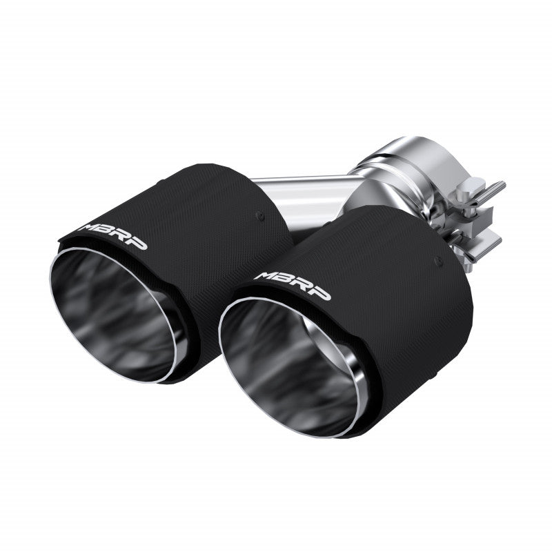 MBRP Exhaust Tip 2.5-Inch Inlet 4-Inch Outlet 9.50-Inch Length Dual Wall Carbon Fiber Universal Fit