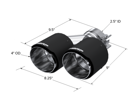 MBRP Exhaust Tip 2.5-Inch Inlet 4-Inch Outlet 9.50-Inch Length Dual Wall Carbon Fiber Universal Fit