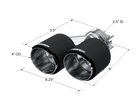 MBRP Exhaust Tip 2.5-Inch Inlet 4-Inch Outlet 9.50-Inch Length Dual Wall Carbon Fiber Universal Fit