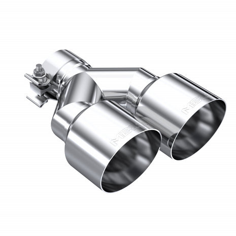 MBRP Exhaust Tip 2.5-Inch Inlet 4-Inch Outlet 9.55-Inch Length Single Wall T304 Stainless Steel Universal Fit Left 9 Right 9.5