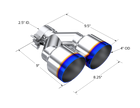 MBRP Exhaust Tip 2.5-Inch Inlet 4-Inch Outlet 9.55-Inch Length Single Wall Burnt End T304 Stainless Steel Universal Fit Left 9 Right 9.5