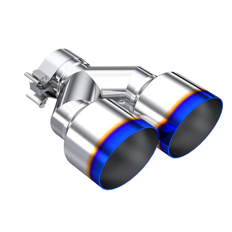 MBRP Exhaust Tip 2.5-Inch Inlet 4-Inch Outlet 9.55-Inch Length Single Wall Burnt End T304 Stainless Steel Universal Fit Left 9 Right 9.5