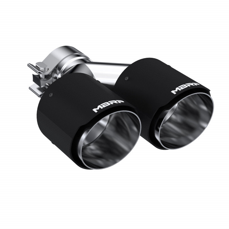 MBRP Exhaust Tip 2.5-Inch Inlet 4-Inch Outlet 9.5-Inch Length Dual Wall Carbon Fiber Universal Fit
