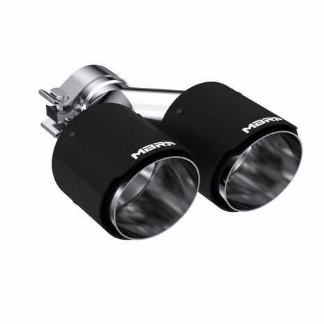 MBRP Exhaust Tip 2.5-Inch Inlet 4-Inch Outlet 9.5-Inch Length Dual Wall Carbon Fiber Universal Fit