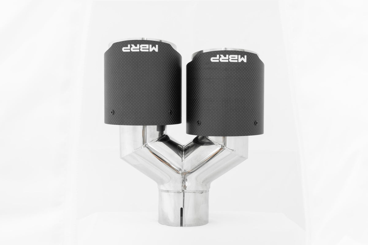 MBRP Exhaust Tip 2.5-Inch Inlet 4-Inch Outlet 9.5-Inch Length Dual Wall Carbon Fiber Universal Fit