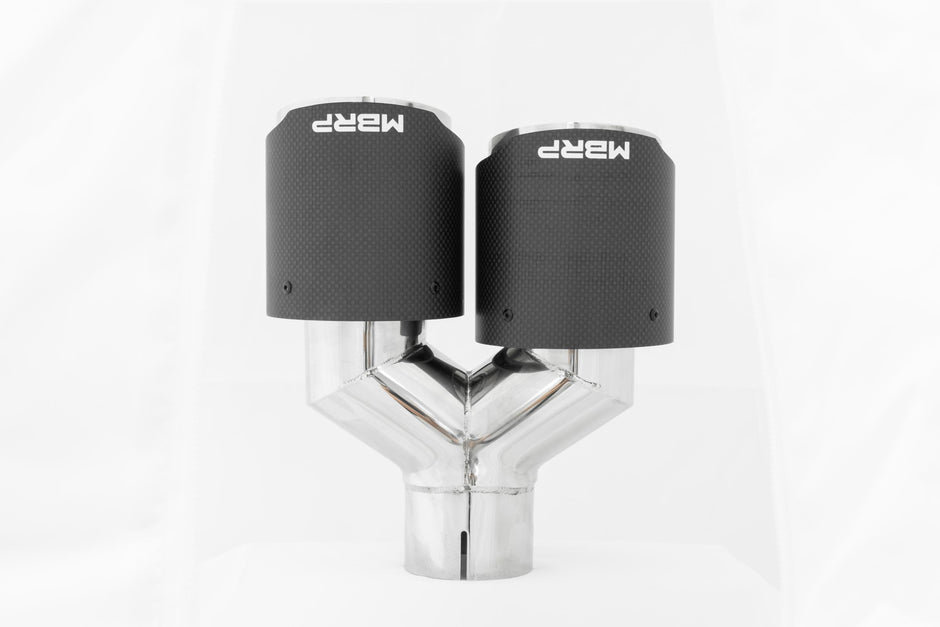 MBRP Exhaust Tip 2.5-Inch Inlet 4-Inch Outlet 9.5-Inch Length Dual Wall Carbon Fiber Universal Fit