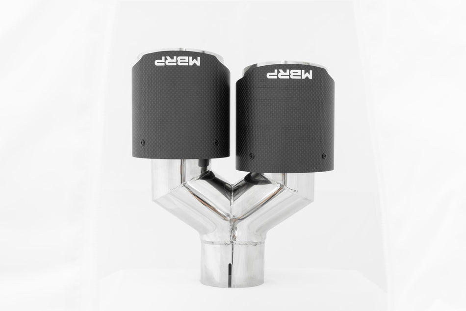 MBRP Exhaust Tip 2.5-Inch Inlet 4-Inch Outlet 9.5-Inch Length Dual Wall Carbon Fiber Universal Fit