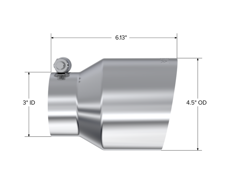 MBRP Exhaust Tip 4.5-Inch Outlet Angle Cut T304 Stainless Steel Universal Fit