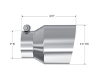 MBRP Exhaust Tip 4.5-Inch Outlet Angle Cut T304 Stainless Steel Universal Fit