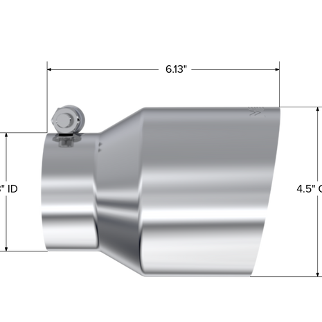 MBRP Exhaust Tip 4.5-Inch Outlet Angle Cut T304 Stainless Steel Universal Fit
