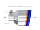 MBRP Exhaust Tip 3-Inch Inlet 4.5-Inch Outlet 6.13-Inch Length Angle Cut Burnt End T304 Stainless Steel Universal Fit