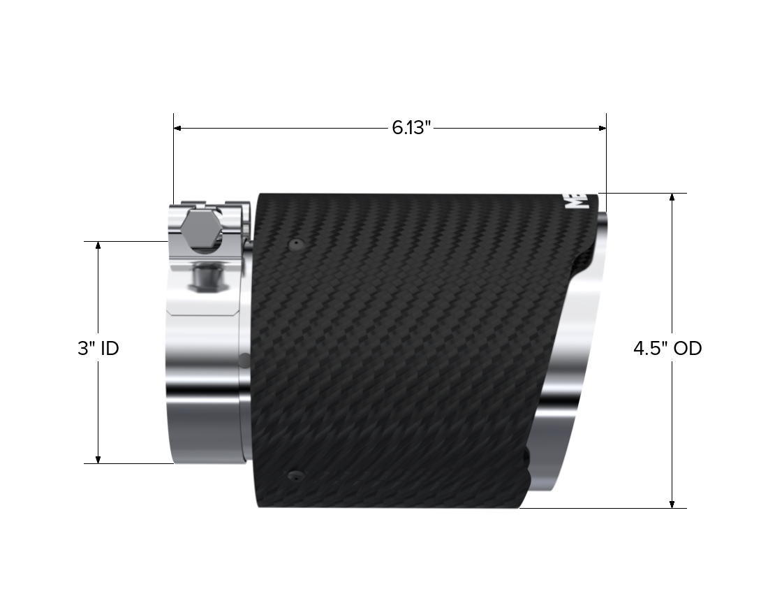 MBRP Exhaust Tip 3-Inch Inlet 4.5-Inch Outlet 6.13-Inch Length Dual Wall Carbon Fiber Universal Fit