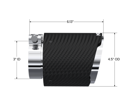 MBRP Exhaust Tip 3-Inch Inlet 4.5-Inch Outlet 6.13-Inch Length Dual Wall Carbon Fiber Universal Fit