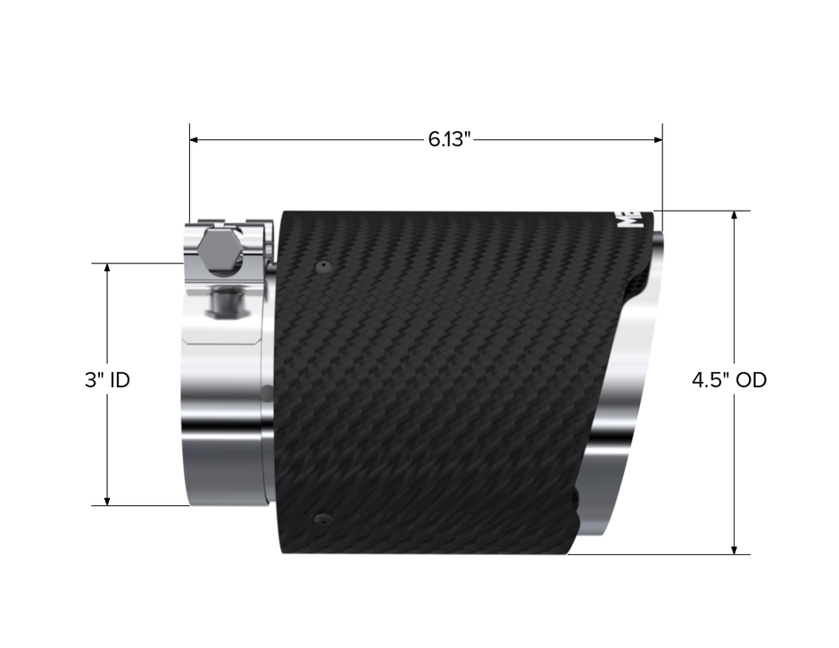 MBRP Exhaust Tip 3-Inch Inlet 4.5-Inch Outlet 6.13-Inch Length Dual Wall Carbon Fiber Universal Fit