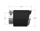MBRP Exhaust Tip 3-Inch Inlet 4.5-Inch Outlet 6.13-Inch Length Dual Wall Carbon Fiber Universal Fit