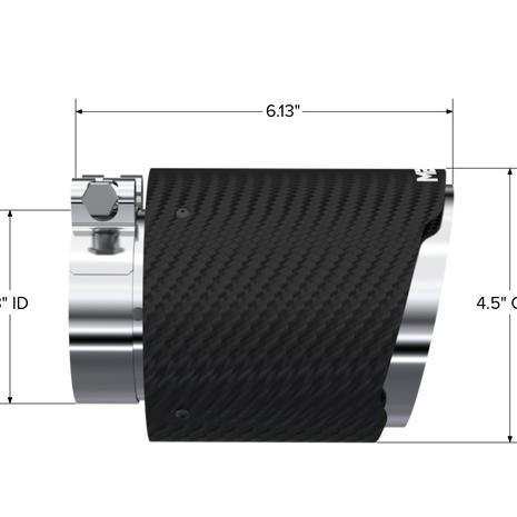 MBRP Exhaust Tip 3-Inch Inlet 4.5-Inch Outlet 6.13-Inch Length Dual Wall Carbon Fiber Universal Fit