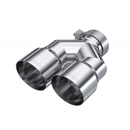 MBRP Exhaust Tip 3-Inch Inlet 4-Inch Outlet 9.87-Inch Length Dual Wall T304 Stainless Steel Universal Fit Left 9.87 Right 9.37