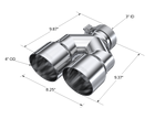 MBRP Exhaust Tip 3-Inch Inlet 4-Inch Outlet 9.87-Inch Length Dual Wall T304 Stainless Steel Universal Fit Left 9.87 Right 9.37