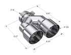 MBRP Exhaust Tip 3-Inch Inlet 4-Inch Outlet 9.87-Inch Length Dual Wall T304 Stainless Steel Universal Fit Left 9.37 Right 9.87