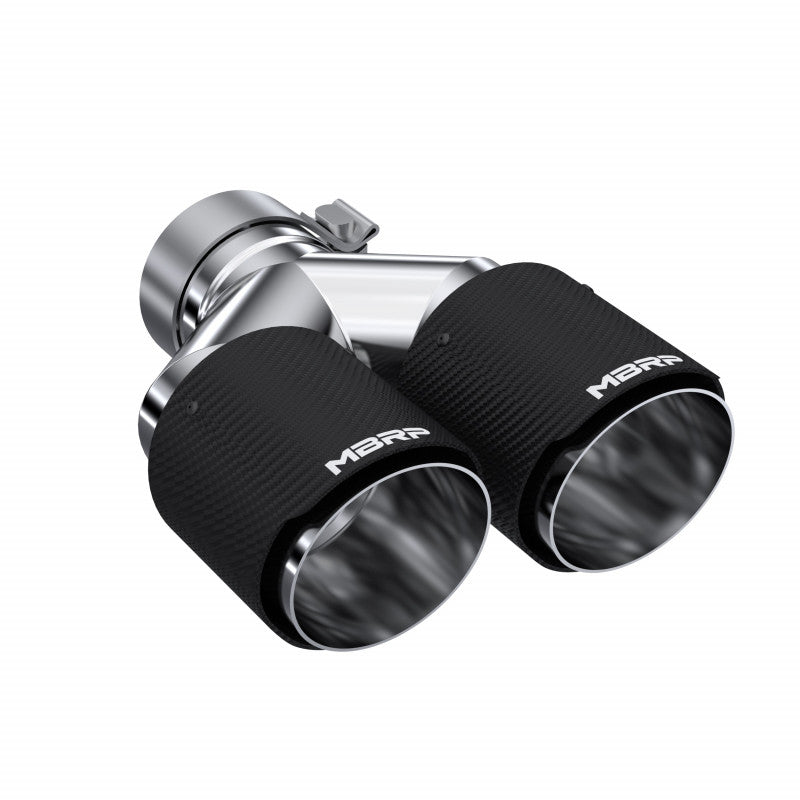 MBRP Exhaust Tip 3-Inch Inlet 4-Inch Outlet 9.87-Inch Length Dual Wall Carbon Fiber Universal Fit Left 9.37 Right 9.87