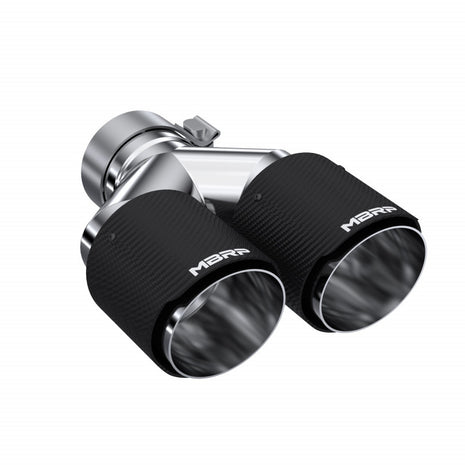 MBRP Exhaust Tip 3-Inch Inlet 4-Inch Outlet 9.87-Inch Length Dual Wall Carbon Fiber Universal Fit Left 9.37 Right 9.87