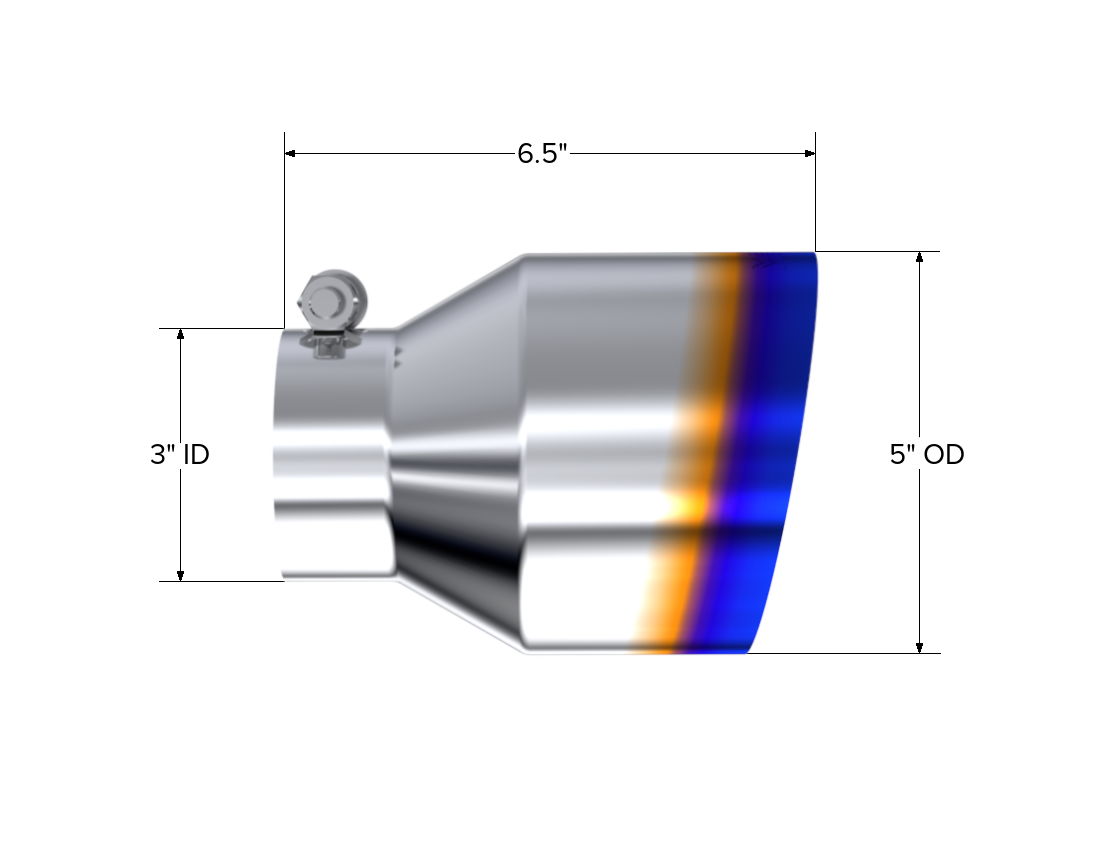 MBRP Exhaust Tip 4.5-Inch Outlet Single Wall Angle Cut Burnt End T304 Stainless Steel Universal Fit