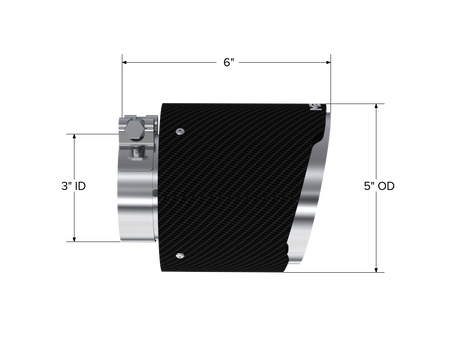 MBRP Exhaust Tip Dual Wall Angle Cut Carbon Fiber Universal Fit Polished