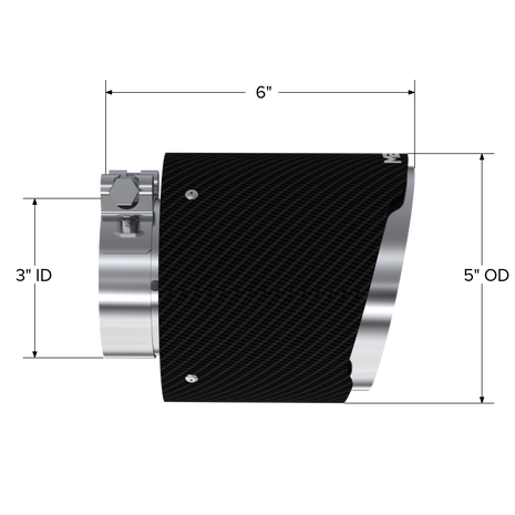MBRP Exhaust Tip Dual Wall Angle Cut Carbon Fiber Universal Fit Polished