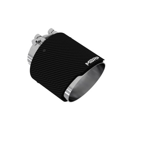 MBRP Exhaust Tip Dual Wall Angle Cut Carbon Fiber Universal Fit Polished