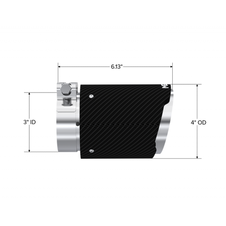 MBRP Exhaust Tip 3-Inch Inlet 4-Inch Outlet 6.13-Inch Length Dual Wall Angle Cut Stainless Steel Universal Fit
