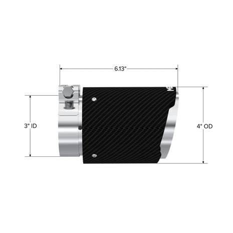 MBRP Exhaust Tip 3-Inch Inlet 4-Inch Outlet 6.13-Inch Length Dual Wall Angle Cut Stainless Steel Universal Fit