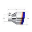MBRP Exhaust Tip 2.5-Inch Inlet 5-Inch Outlet 6.5-Inch Length Single Wall Angle Cut Stainless Steel Universal Fit