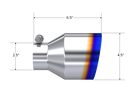 MBRP Exhaust Tip 2.5-Inch Inlet 4.5-Inch Outlet 6.5-Inch Length Single Wall Angle Cut Burnt End T304 Stainless Steel Universal Fit