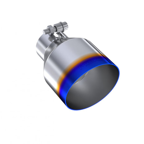 MBRP Exhaust Tip 2.5-Inch Inlet 4.5-Inch Outlet 6.5-Inch Length Single Wall Angle Cut Burnt End T304 Stainless Steel Universal Fit