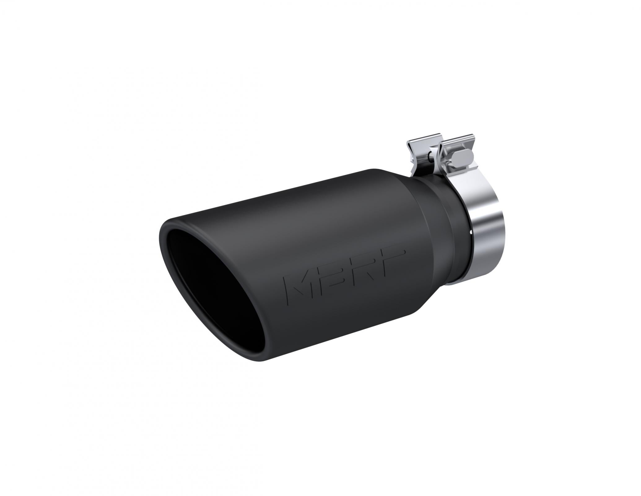 MBRP Exhaust Tip 3.2-Inch Inlet 4.5-Inch Outlet 10-Inch Length Single Wall Rolled End T304 Stainless Steel Universal Fit Armor Black