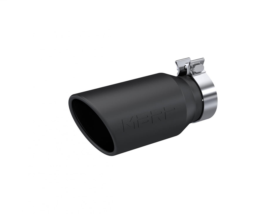 MBRP Exhaust Tip 3.2-Inch Inlet 4.5-Inch Outlet 10-Inch Length Single Wall Rolled End T304 Stainless Steel Universal Fit Armor Black