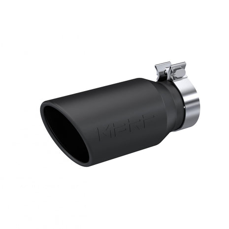 MBRP Exhaust Tip 3.2-Inch Inlet 4.5-Inch Outlet 10-Inch Length Single Wall Rolled End T304 Stainless Steel Universal Fit Armor Black