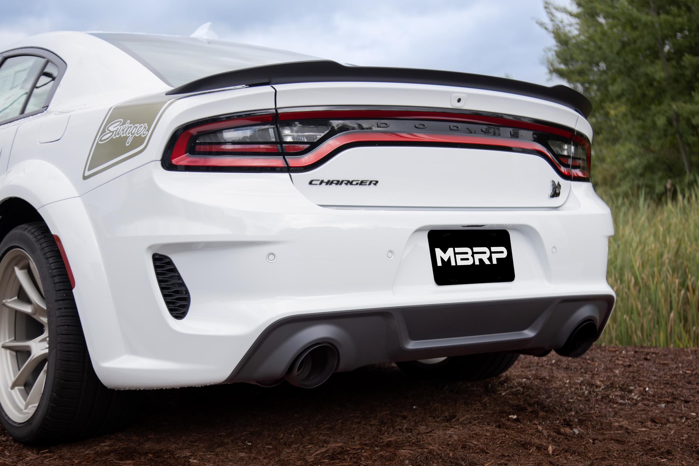 MBRP Exhaust Tip Angle Cut T304 Stainless Steel 5.7L/6.2L/6.4L 2015-2023 Dodge Charger; 2018-2026 Dodge Durango Polished Black