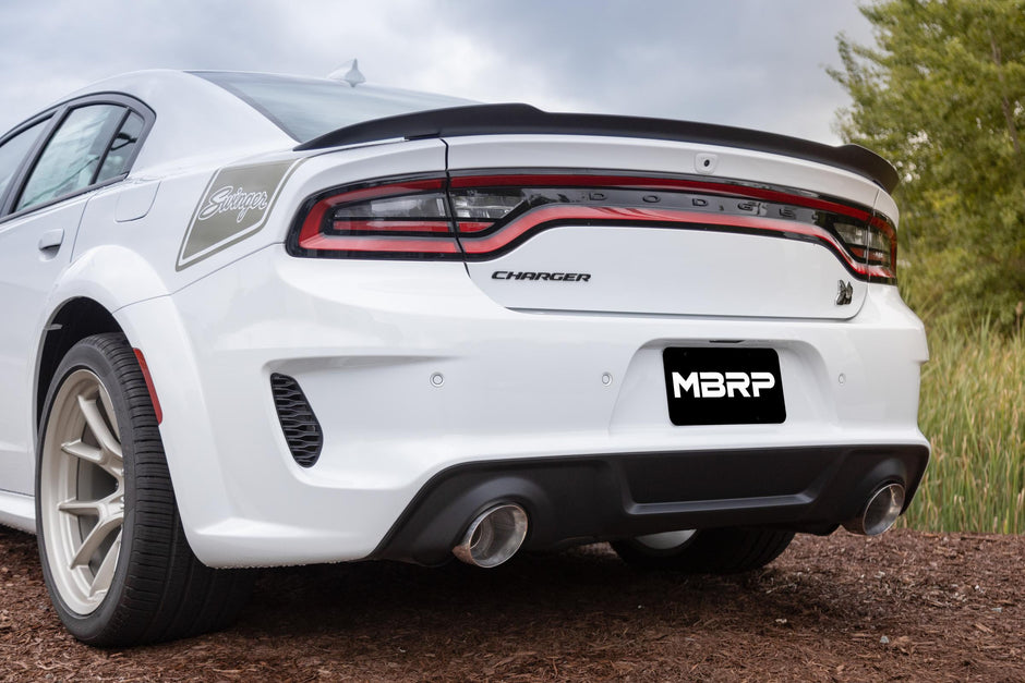 MBRP Exhaust Tip Angle Cut T304 Stainless Steel 5.7L/6.2L/6.4L 2015-2023 Dodge Charger; 2018-2026 Dodge Durango Polished Rear