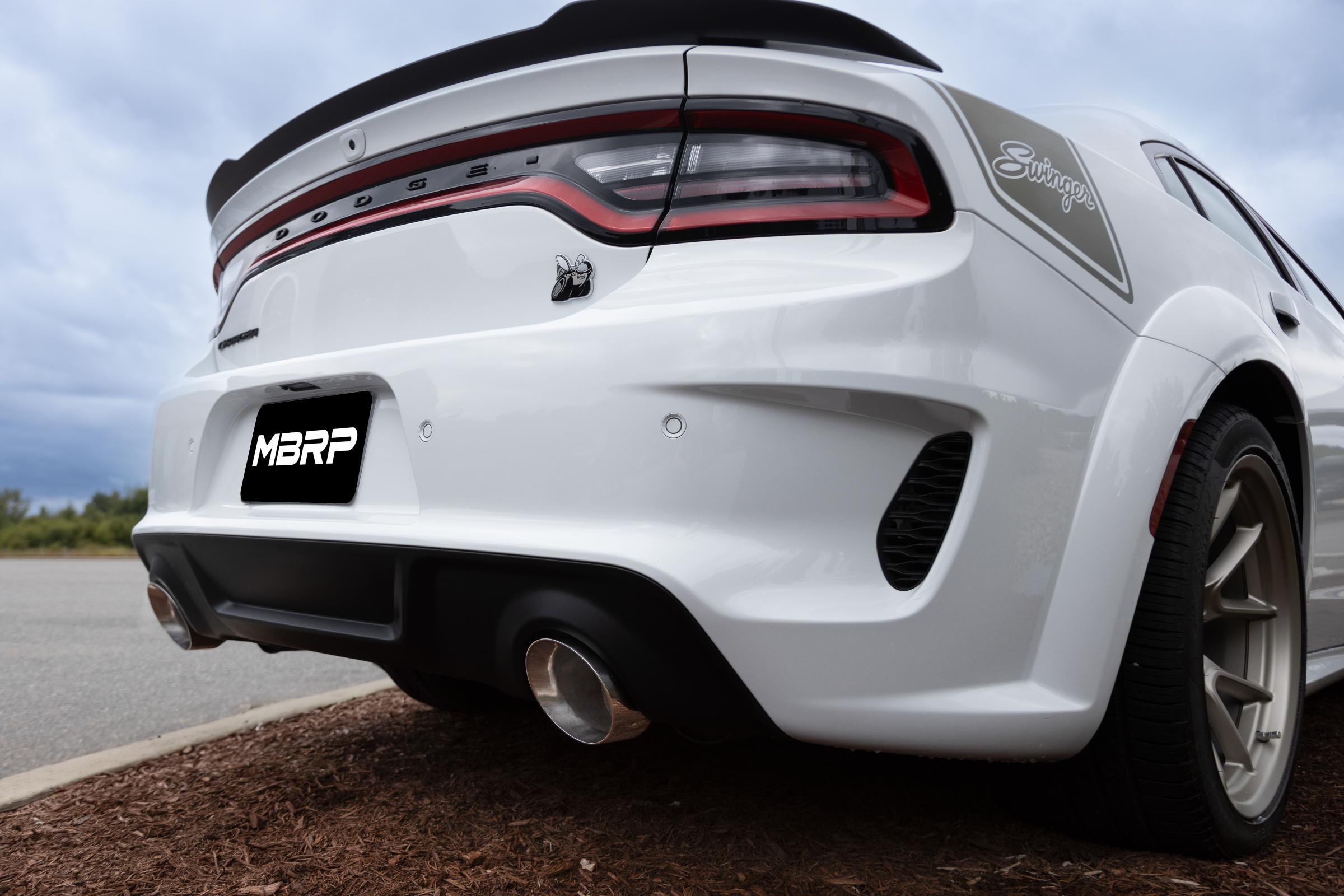 MBRP Exhaust Tip Angle Cut T304 Stainless Steel 5.7L/6.2L/6.4L 2015-2023 Dodge Charger; 2018-2026 Dodge Durango Polished Rear