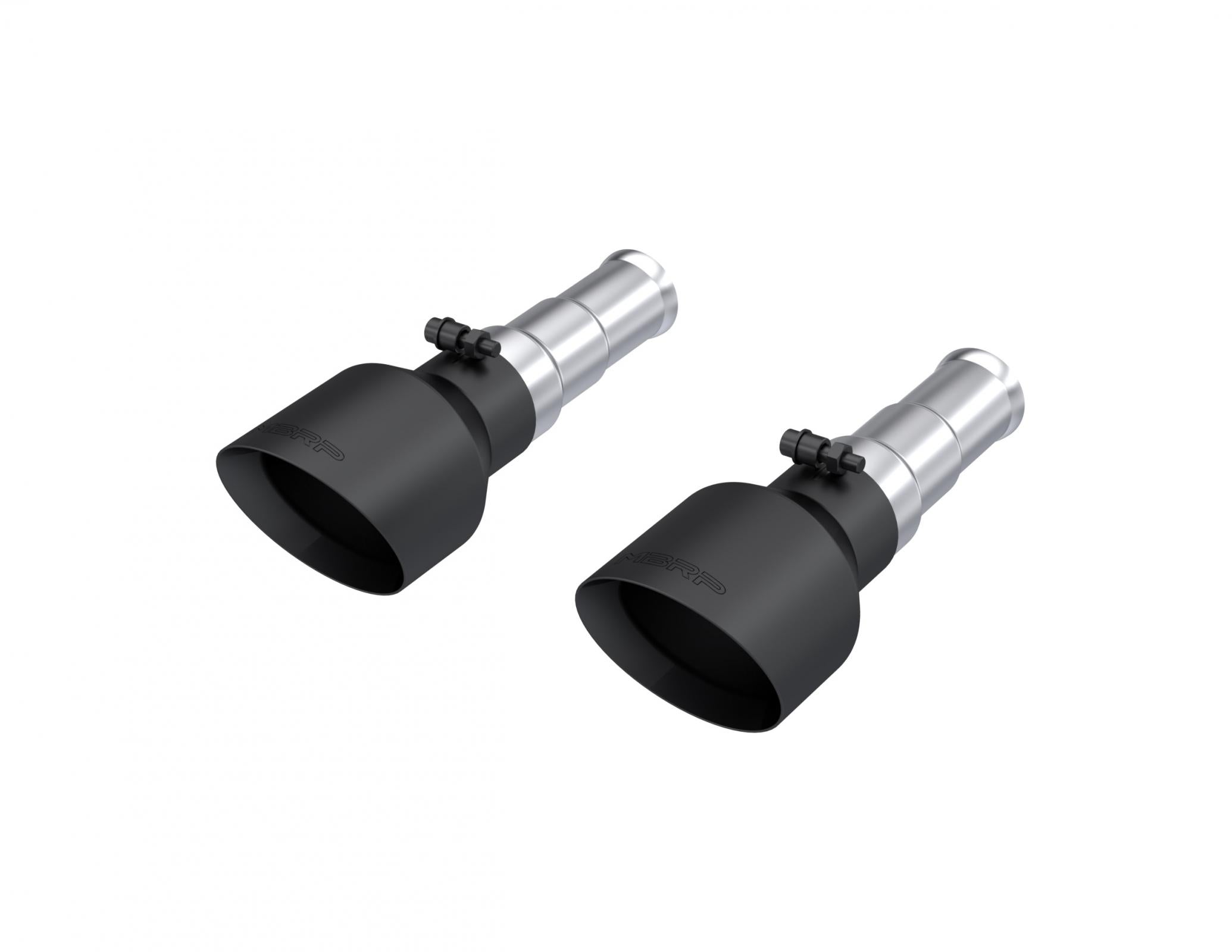 MBRP Exhaust Tip 3-Inch Inlet Dual Wall Angle Cut T304 Stainless Steel 5.7Ls Hemi 2019-2024 Ram 1500 Armor Black